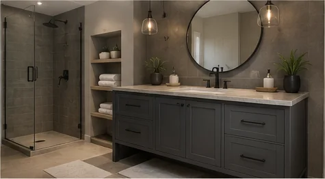 Contemporary bathroom vanity cabinetry